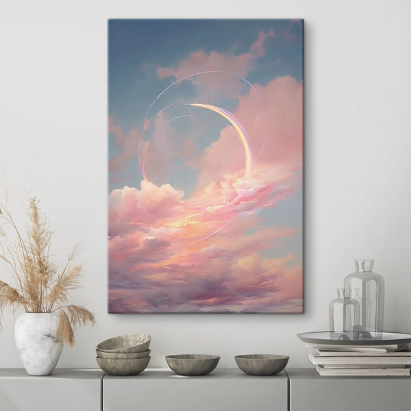 Roze wolken in de lucht Canvas Schilderijen Roze wolken in de lucht