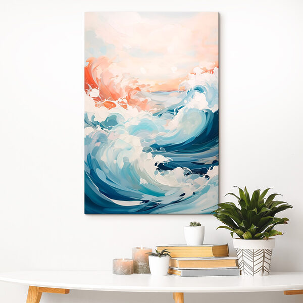 Schilderij van golven in de oceaan Canvas Schilderijen Schilderij van golven in de oceaan