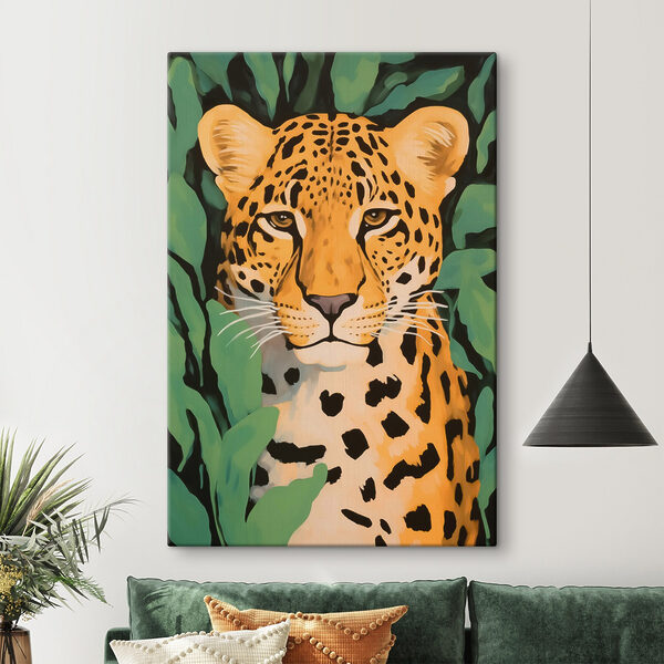 Schilderij van een luipaard Canvas Schilderijen Schilderij van een luipaard