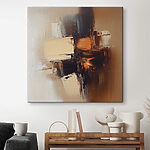 Canvas Schilderijen Abstracte vormen in warme tinten.