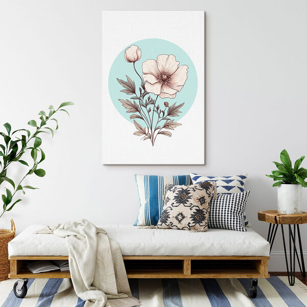 Canvas Schilderijen Tekening van een bloem