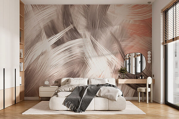 Fotobehang Abstracte lijnen in zachte tinten