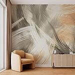 Fotobehang Abstracte penseelstreken in zachte tinten