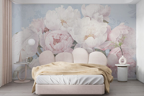 Boeket van roze en witte bloemen Fotobehang Boeket van roze en witte bloemen
