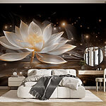Fotobehang Witte bloem in water