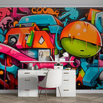 Fotobehang Graffiti op een muur