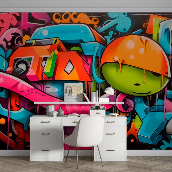 Graffiti op een muur Fotobehang Graffiti op een muur