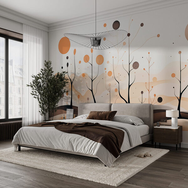 Schilderen van bomen en planten Fotobehang Schilderen van bomen en planten