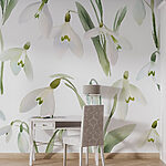 Fotobehang Patroon van witte bloemen