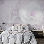 Fotobehang Witte bloem met bladeren