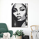 Canvas Schilderijen Vrouw met grote oorbellen