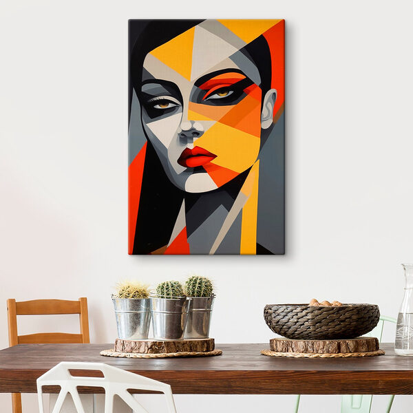 Schilderij van een vrouw’s gezicht Canvas Schilderijen Schilderij van een vrouw’s gezicht