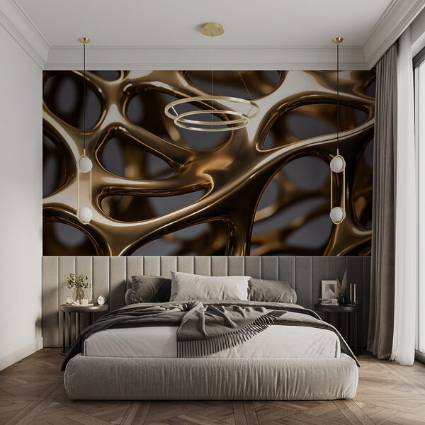 Ingewikkeld ontwerp in metallic tinten Fotobehang Ingewikkeld ontwerp in metallic tinten