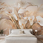 Fotobehang Groep witte bloemen