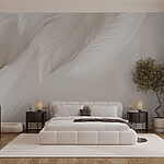 Fotobehang Zachte veren vallen zachtjes naar beneden