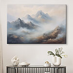 Canvas Schilderijen Bergketen met wolken