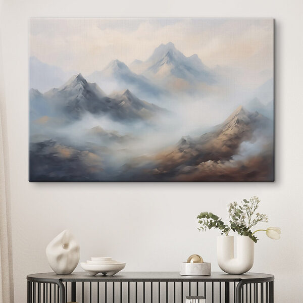 Bergketen met wolken Canvas Schilderijen Bergketen met wolken