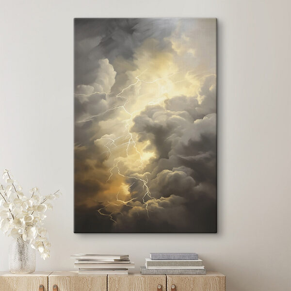 Bliksemschichten in de lucht Canvas Schilderijen Bliksemschichten in de lucht