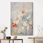 Canvas Schilderijen Schilderij van bloemen op een muur