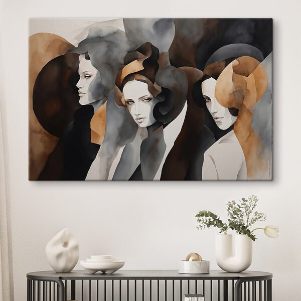 Groep vrouwen met verschillende kleuren Canvas Schilderijen Groep vrouwen met verschillende kleuren