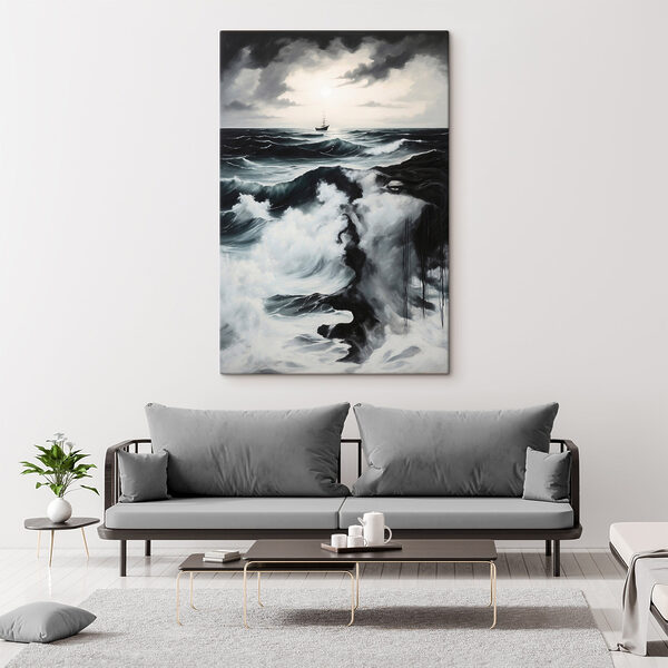 Schilderij van een schip in de oceaan Canvas Schilderijen Schilderij van een schip in de oceaan
