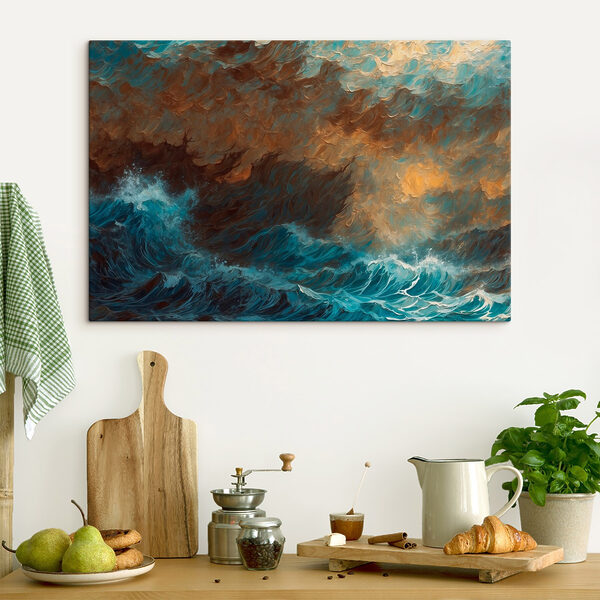 Schilderij van golven die de oceaan in slaan Canvas Schilderijen Schilderij van golven die de oceaan in slaan
