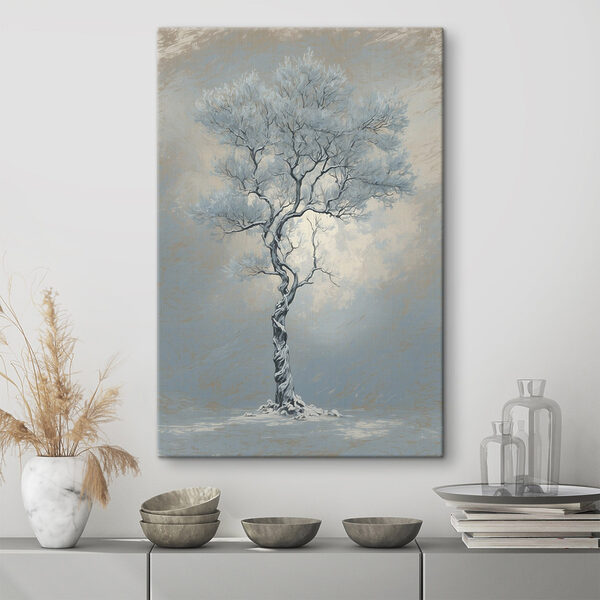 Boom met sneeuw erop Canvas Schilderijen Boom met sneeuw erop