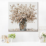 Canvas Schilderijen Vaas met witte bloemen