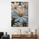 Canvas Schilderijen Delicate bloemblaadjes met ochtenddauw