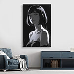 Canvas Schilderijen Vrouw met kort haar