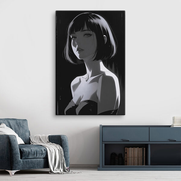 Vrouw met kort haar Canvas Schilderijen Vrouw met kort haar