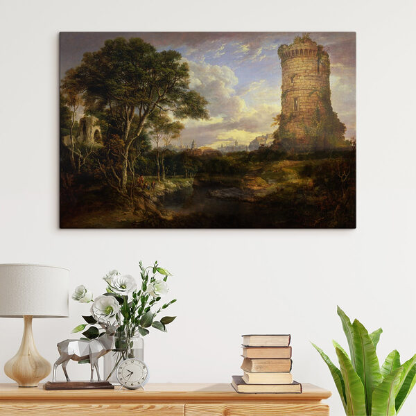 Schilderij van een kasteeltoren Canvas Schilderijen Schilderij van een kasteeltoren