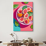 Canvas Schilderijen Fruitschaal met bladeren