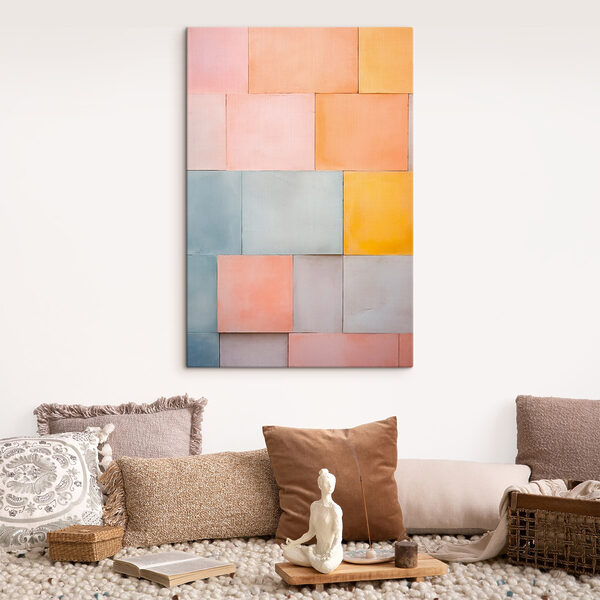Muur van kleurrijke tegels Canvas Schilderijen Muur van kleurrijke tegels