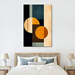 Canvas Schilderijen Kleurrijk kunstwerk met cirkels en vierkanten