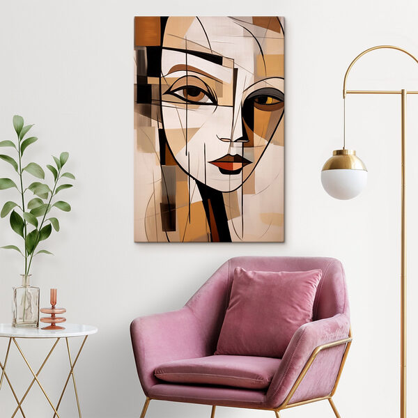 Schilderij van een vrouw’s gezicht Canvas Schilderijen Schilderij van een vrouw’s gezicht