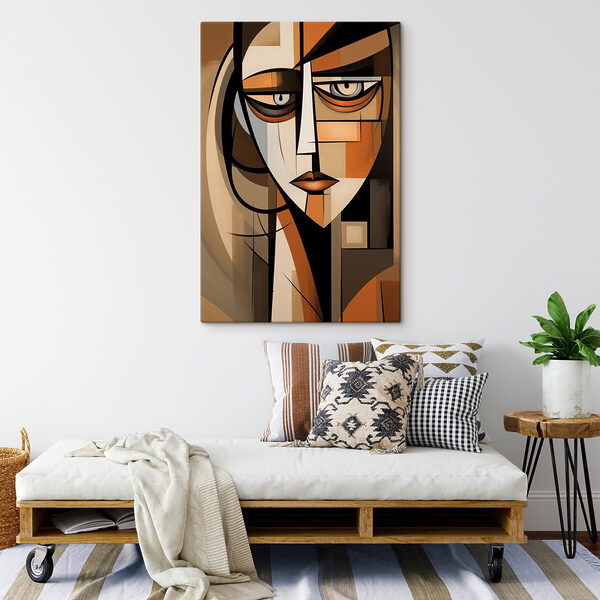 Schilderij van een vrouw’s gezicht Canvas Schilderijen Schilderij van een vrouw’s gezicht