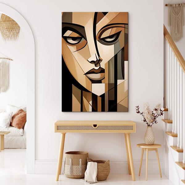 Schilderij van een vrouw’s gezicht Canvas Schilderijen Schilderij van een vrouw’s gezicht