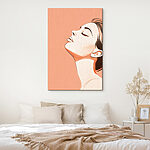 Canvas Schilderijen Elegant profiel tegen een zachte achtergrond