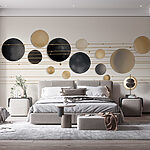 Fotobehang Groep cirkels en lijnen