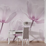 Fotobehang Groep witte bloemen