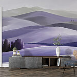 Fotobehang Landschap van heuvels met bomen