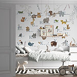 Fotobehang Groep dieren met letters
