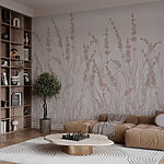 Fotobehang Serene botanische illustratie in zachte tinten