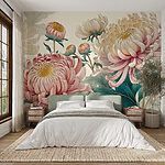 Fotobehang Prachtige bloemen in zachte pasteltinten