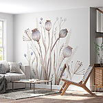 Fotobehang Aquarel van bloemen en planten