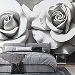 Fotobehang Elegante rozen in zachte witte tinten