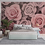Fotobehang Groep roze rozen