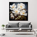 Canvas Schilderijen Schilderij van witte bloemen