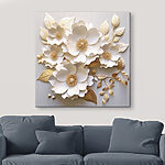 Canvas Schilderijen Elegant papieren bloemstuk.
